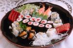 Sushi, Sashimi, Plate, Setting, Ebi, California Roll, Unagi, Hikama