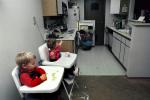 Boy and Girl Toddlers Eating, High Chair, FDNV01P14_06