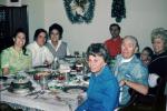 Christmas Dinner, Table Setting, dinner, women, men, feast, 1960s
