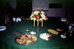 cookies, candles, flowers, table, 1950s