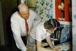 woman, man, preparing food, duck, 1950s