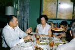 Dinner, Table, plates, man, woman, boy, feast, tea, 1950s