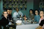 Dinner, woman, man, table setting, plates, 1940s, FDNV03P03_09
