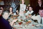 Wine Toast at Holiday Dinner, Hostess, Apron, Women, Men, couples, Mouth full, Table Cloth, FDNV03P04_15