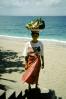 Woman with Fruit Dish Carrying on Head, dress, Beach, FGAV01P07_16