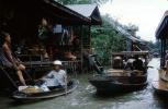 Boats, River, Vegetables, Bangkok, Thailand