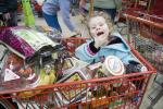 Girl in Shopping Cart, supermarket, FGND01_039