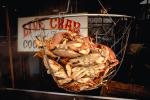 Cooked Dungeness Crabs, basket, Steamed, seafood, shellfish, 1978, 1970s