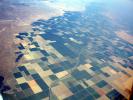 over the Central Valley, near Fresno, Aqueduct, Central California, patchwork, checkerboard patterns, farmfields, FMND01_237