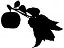 apple silhouette, leaf, logo, shape, FMND02_296M
