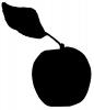 apple silhouette, leaf, logo, shape, FMND03_014M