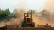 Plowing, plow, dust, field, dirt, Caterpillar Tractor, soil, FMND03_163