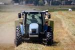 Tractor, baling hay, rolls, dust, dusty, New Holland T5070, FMND03_224