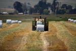 Tractor, baling hay, rolls, dust, dusty, Uniwrap, Rollant, CLAAG, FMND03_227