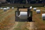 Tractor, baling hay, rolls, dust, dusty, Uniwrap, Rollant, CLAAG, FMND03_243