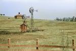 Eclipse Windmill, shed, shack, fence, fields, Sonoma County, California, FMNPCD0657_007B