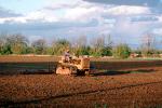 Tractor pulling a Rotary Disk Till, Cultivator, Plowing, Tilling, Tractor, Rototill, Rotary-Till, Dirt, soil