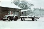 Old Tractor and Trailerin the Snow, 1950s