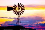 Eclipse Windmill, Irrigation, mechanical power, pump, sunset, Purple clouds
