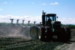 Tractor, Tooth Plow, Plowing, tilling, Atwater, Central California, dirt, soil