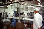 Milk Bottling Plant, Bottles, Men, workers, uniform, job, avocation