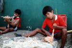 Boys Plucking a Chicken, Chicken Slaughterhouse, San Salvador, El Salvador, FPMV01P01_15
