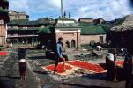 buildings, Drying Chili Peppers, shrine, Kathmandu, Nepal, FPPV01P05_14