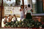 Boys, Girl, eating, Water Melons, Oaxaca, Mexico, FPRV01P05_10