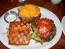 Grilled Fish, Baked Potato, Cheese, Tomato, Tartar Sauce, plate, FRBD01_019