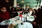 Inside a Restaurant, Full Table of Food, Plates, 22 November 1989, FRBV03P13_16