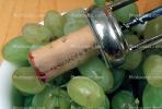 Corkscrew, corker, grapes, bottle opener, cork