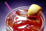 mixed drink, lemon, Long Island Iced Tea, glass, straw, FTBV01P14_02B