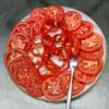 Red Plate, Tomato platter, Bell Peppers, Fork, Round, Circular, Circle, FTFD01_069