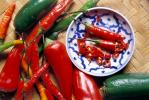 Chili Peppers on a plate, Jalape–os, Jalapenos, Chinese Food, China