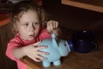 Piggy Bank, Child, Girl, GCBD01_004