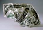 Crumpled One Thousand dollar bill, One Thousand dollar bill, Paper Money, Cash, GCMV01P05_09B