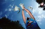 Girl with Money, Paper Money, Cash, GCMV01P06_17