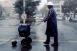 Postman, Rainy, rain, crosswalk, hat, cart, Commerical-shipping