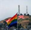 Pink Ribbon, Gay Pride Flag, GFLD01_069
