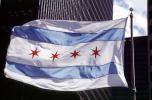 City of Chicago Flag, Windy, Windblown