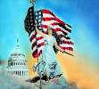 Lady Liberty Holding Old Glory, USA