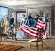 Betsy Ross shows the 13-stars flag, Original Thirteen Colonies