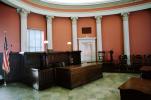 Courtroom, flags, columns