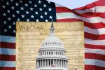 The United States Constitution, Capitol building, Flag, We the People, document
