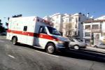 Speeding Ambulance, flashing lights