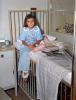 Girl Patient with Doll, Hospital Room, bed, 1950s, HHPV01P10_02B