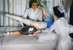 Patient in a body cast, Bedpan, Nurse, 1949, 1940s, Spicacast, HHPV02P09_06