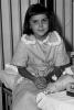 Girl, Smiles, Patient, resting, recuperating, 1940s, nightwear