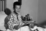 Boy, bed, pajama, Patient, resting, recuperating, 1940s, HHPV02P10_05B
