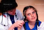 Doctor and girl patient, ear examination, otoscope, ear scope, Female, Woman, HODV01P07_09